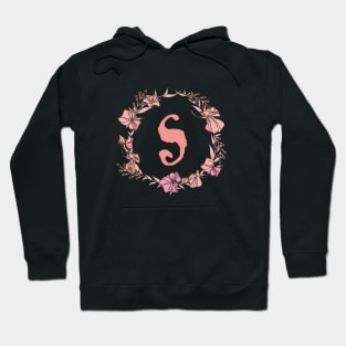 Letter S Rose Pink Initial Monogram - Letter s Hoodie
